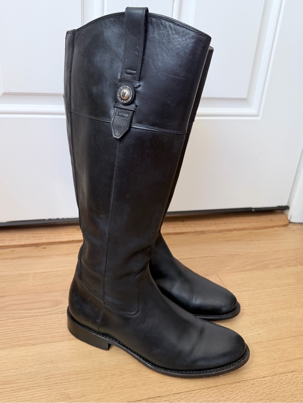 FRYE SIZE 9 Frye Jayden Button Tall Riding Boots Black real Leather